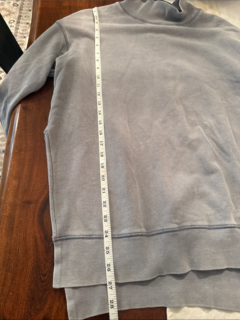 Free People Washed Gray Mock Neck Tunic Sweatshirt - Picture 10 of 11
